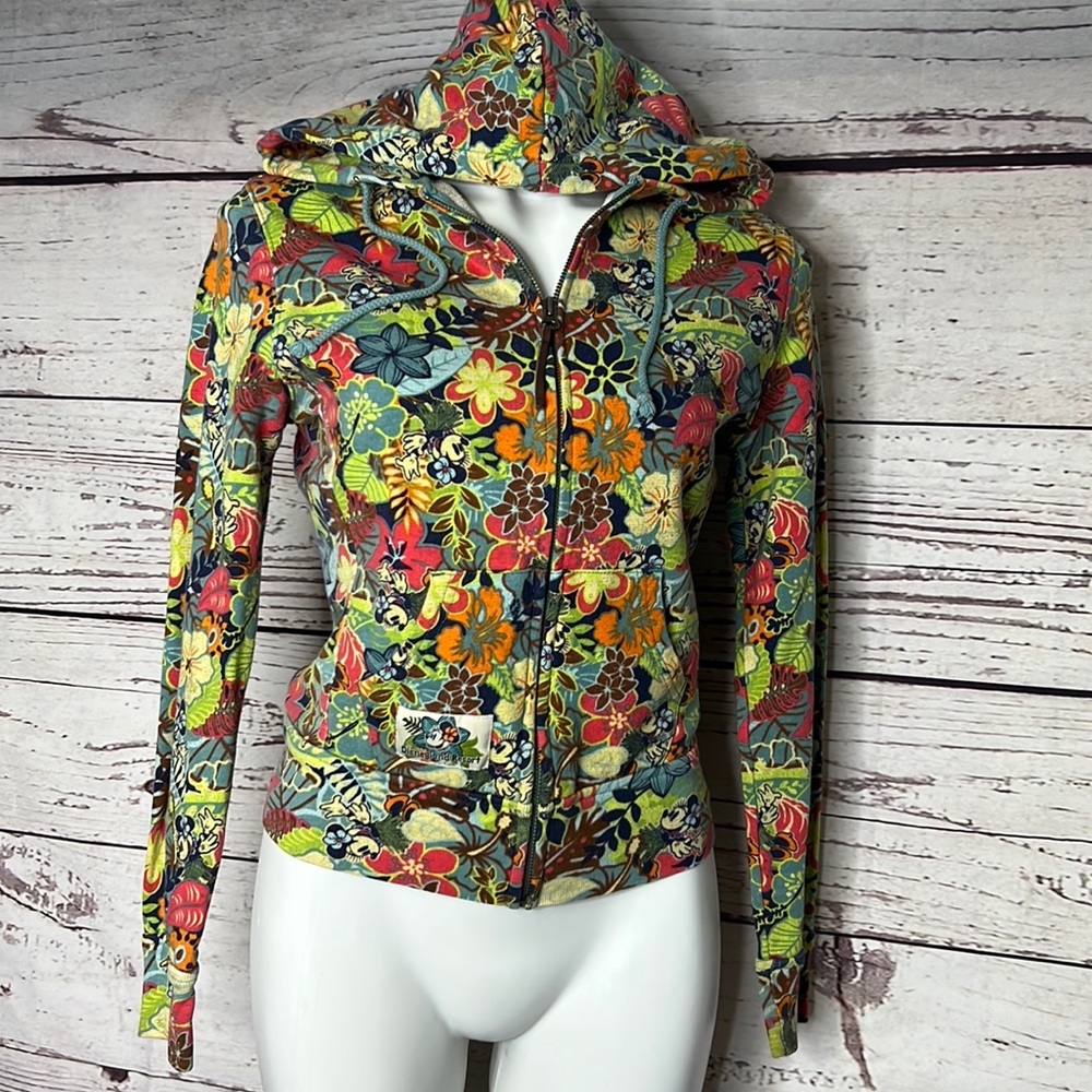 Disneyland resorts Hawaiian Minnie zip up - Picture 1 of 4